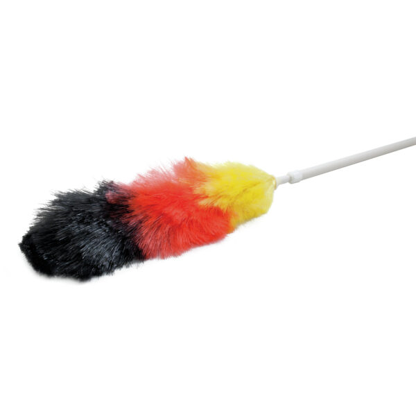 Plumeau/duster synthetisch multi kleur met telescopische steel 82 cm